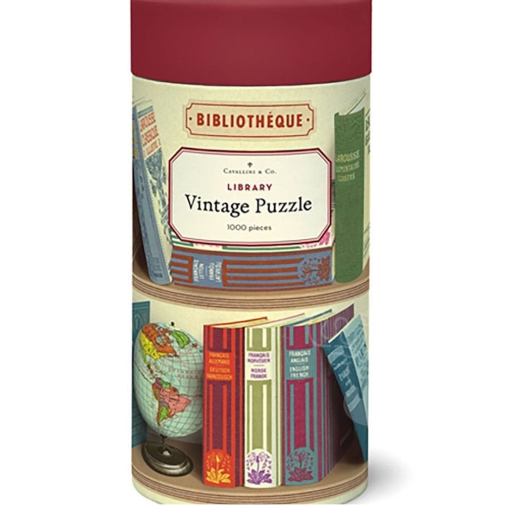 Cavalini Vintage Library Puzzle - Red and Multicolor